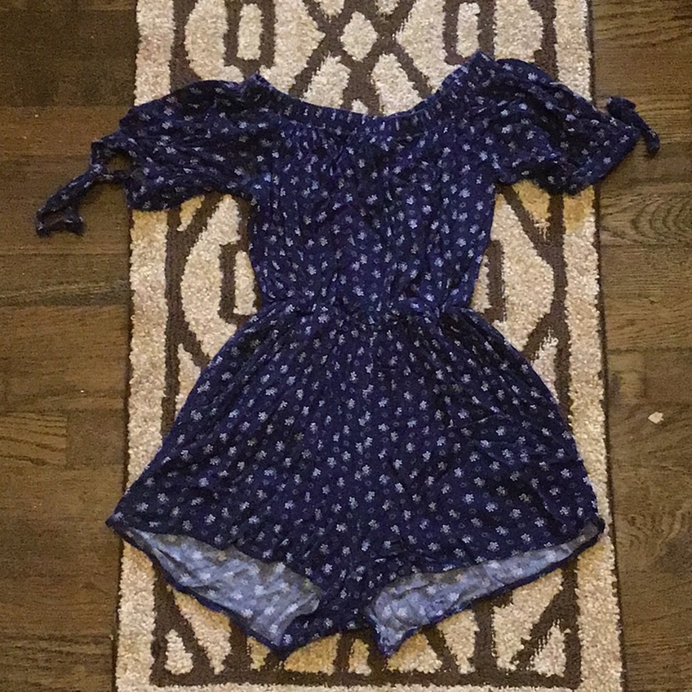 Kaileigh blue print romper